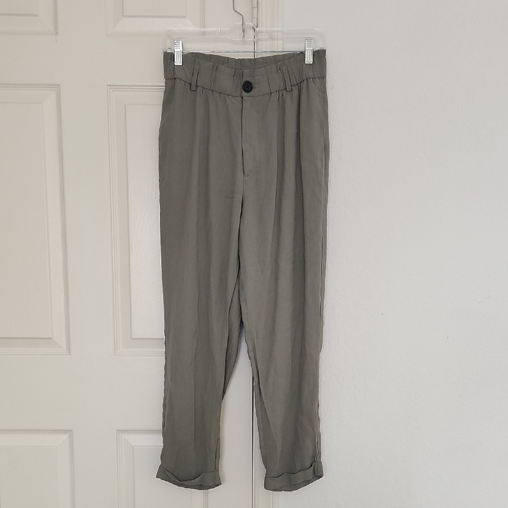 Zara Olive Green Lightweight Pants Sz Large